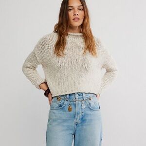 NWT Free People Opal Sweater In Color Tea Cream